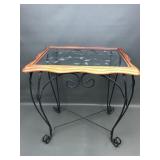 Wrought Iron Side Table W Ivy Detailing