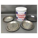 Vtg Jane Parker Potato Chip Tin & Vintage Wagner