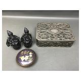 Chinese Guardian Foos & Vtg Enamel Trinket Holder