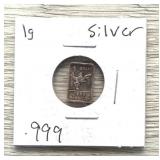 .999 Fine Silver 1 Gram Bar