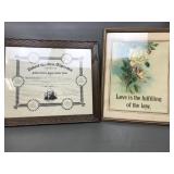 Antique Sunday School Certificate & Art
