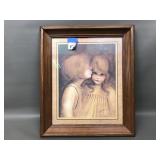 Margaret Keane 'little Kiss' 1960s Framed Print