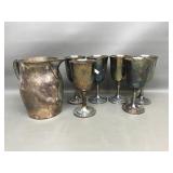 Federal Silver Co. Pitcher & Wma Rogers Goblets