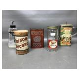 Vtg Herseys Cocoa Tin, Windex, Edison Record &