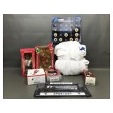 Red Wings Bobble Head, Vtg Sports Ornaments & More