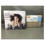 Heated Throw Blanket & King Size Sheet Set