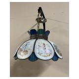 Vtg Lighthouse Tiffany Style Slag Glass Lamp