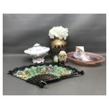 Pink Depression Glass, Porcelain Shoe & More