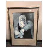 Large Framed Moody Art Print 'champagne' By