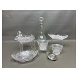 Vtg Pressed Glass Serving Bowl 'brides Basket'&...