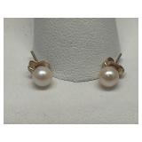 14k Gold & Pearl Earrings