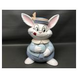 Vtg 1992 Ceramic Cookie Jar Bunny Holding Cookie