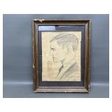 Graphite Portrait Drawings Signed