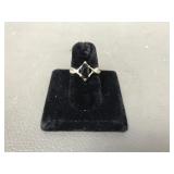 Sterling Silver Onyx Marquise Ring Size 6