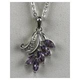 Avon Sterling Silver & Amethyst Necklace
