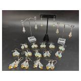 17 Pairs Swarovski Crystal Christmas Tree Earrings