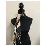 Oscar De La Renta Chains Red/ Black & White Scarf