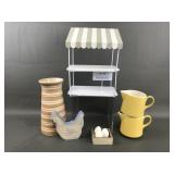 Mini Farm Fresh Display Stand, Ceramic Vase &