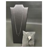 Sterling Silver Flower Brooch & Heart Necklace