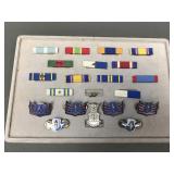 Vtg Military Lapel Pins & Ribbbons