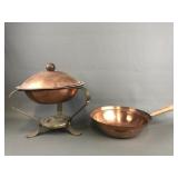 Vtg Copper & Brass Chafing Set, Maxwell Phillip Co