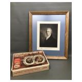 Framed James Monroe & Colonial Collectors Series