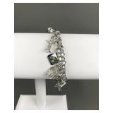 Vtg Sterling Silver Charm Bracelet *note