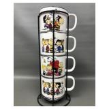 Set Of Charlie Brown Stacking Ceramic Mugs