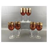 Murano Venetian Glass Stemware 6pc