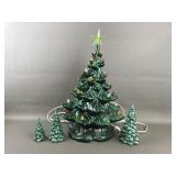 Vtg Atlantic Mold Cermic Christmas Tree & Minis