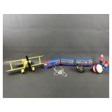 Vtg Schylling Litho Train Toy, Wooden Plane & More