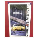 Signed Chevy Corvette Ferrari Poster Beretti