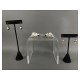 Vtg Sterling Silver Pierced Earrings