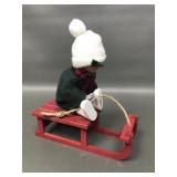 Handcrafted Wooden Byers' Choice Child In Sled