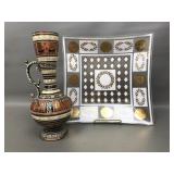 Helen Luger Valencia Tray & Authentic Copper Vase
