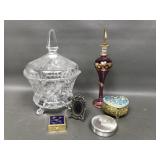 Handcrafted Egyptian Glass Perfume Bottle + Vtg..