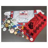 Willie Nelson Handkerchief, Vtg Keychains, Magnets