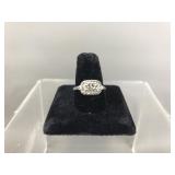 Sterling Silver & Marcasite Stone Cluster Ring