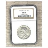 1935 Boone 50c Half Dollar NGC MS 64 90% Silver