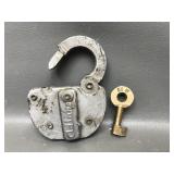 Vtg Adlake Railroad Padlock W Key