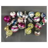 Vintage Colorful Glass Bulb Ornaments