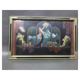 Vtg Goddess Of The Mountains Framed Art Piece