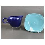 Fiesta Cobalt Blue Ceramic Pitcher & Plate
