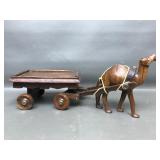 Wooden Folk Art Camel Home Decor Sculpture