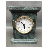 Bulova Stonington Green Marble Mantle Clock
