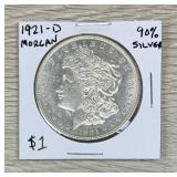 1921-D Morgan Silver Dollar 90% Silver Coin