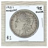 1921 Morgan Silver Dollar 90% Silver Coin