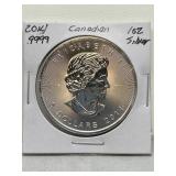 1oz .9999 Fine Silver Canadian Coin
