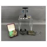 Vtg Ceramic Earrings, Metal Change Purse & More