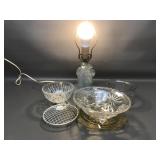 Vintage Crystal Glass Rose Bowl & More Glass!